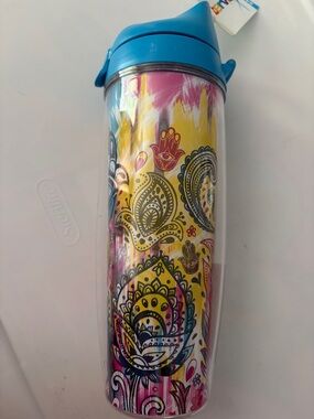 Tervis 24 oz Colorful Paisley Travel Tumbler with Blue Flip Lid new